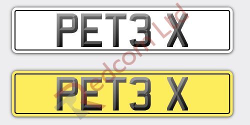 Cherished Number Reg Plate PET3X - on Retention - PETE PETER PET PETS